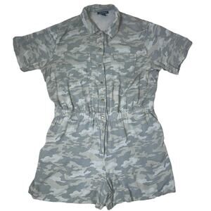 Ashley Stewart romper Camo print Twill Cargo jumper Plus SZ 22